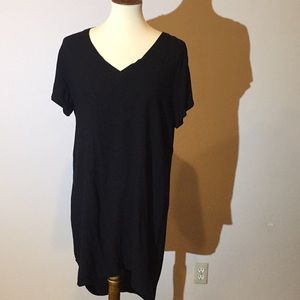 Cloth and Stone Black Long Tunic Shirt Dress